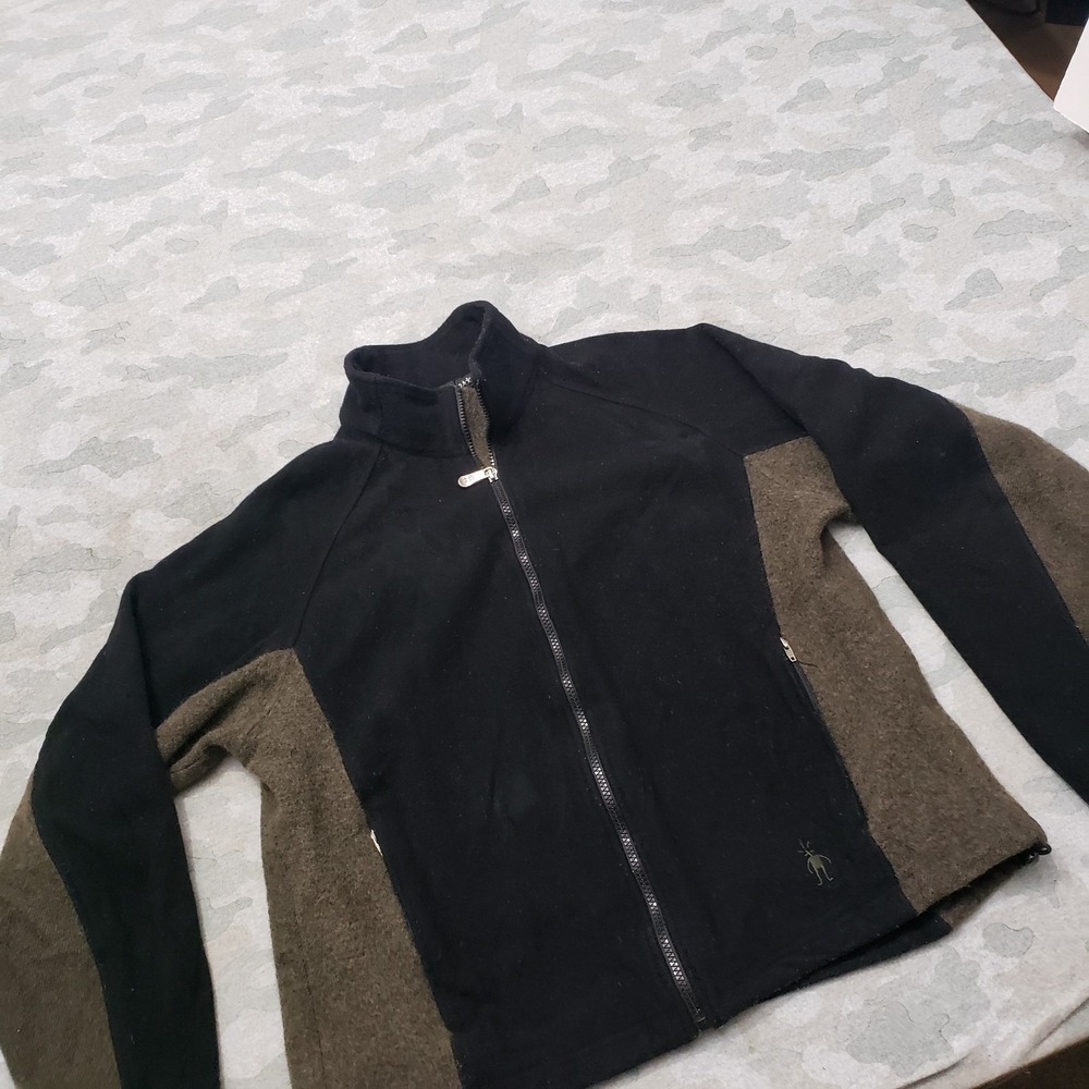 Smartwool Jacket Adult M-L Black Full Zip Wool Blend Outdoors - Picture 2 of 10